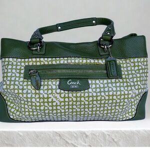 COACH Penelope OpArt Green & White Handbag | Spring Wardrobe Essential